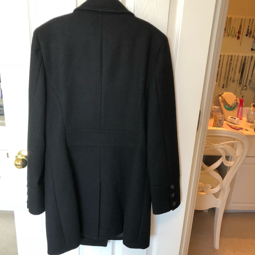 Express Double-breasted Wool Coat black size 7/8 - Picture 5 of 8